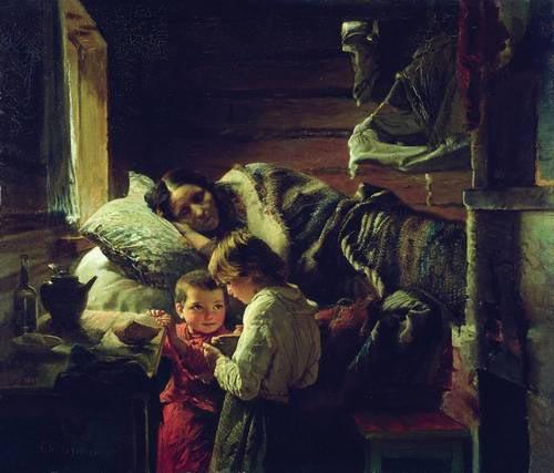 Alexei Korzukhin At a hunk of bread oil painting image
